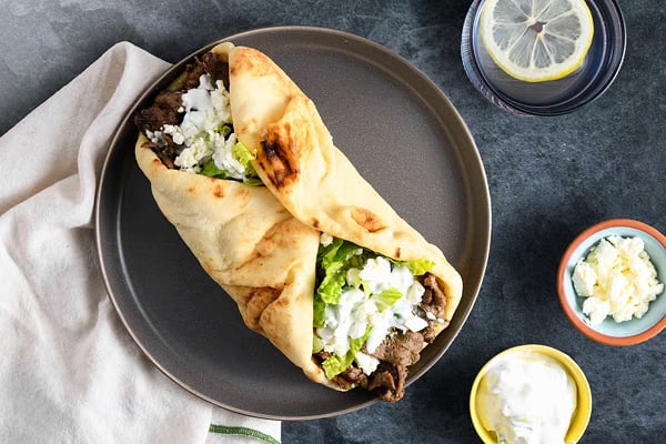 Chimichurri Beef Wrap with Homemade Tzatziki