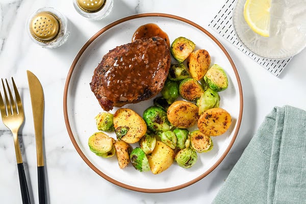 Sirloin with Red Wine-Shallot Reduction
